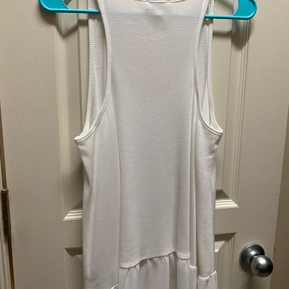 Long, Ribbed Tank with ruffle detail at the bottom - Picture 2 of 4
